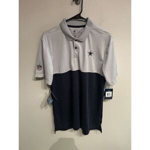 Nike Dallas Cowboys Polo Shirt Blue Gray Mens Medium Short Sleeve Golf